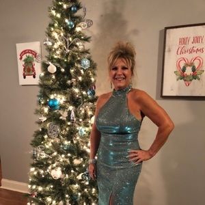 Beautiful mermaid style halter top evening gown.